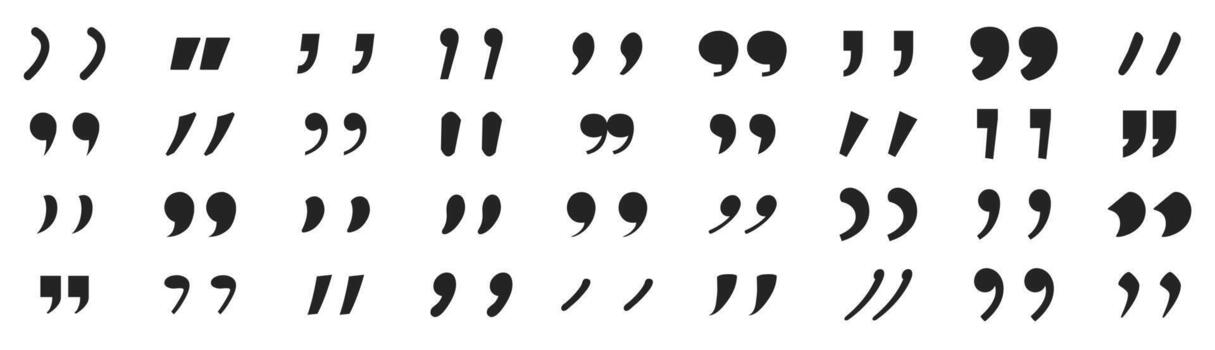 Quotation marks and apostrophe icons set ,typography punctuation symbols collection vector