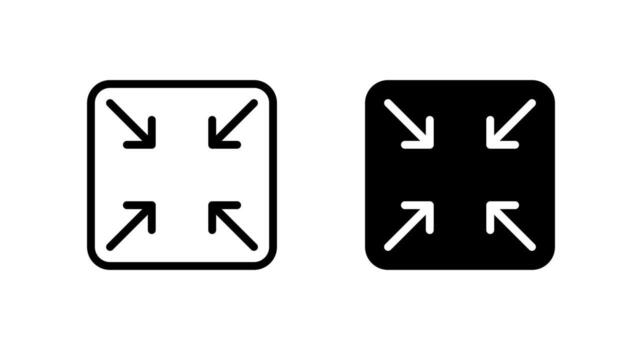 Collapse screen icon. Exit full screen mode symbol. Minimize display concept vector