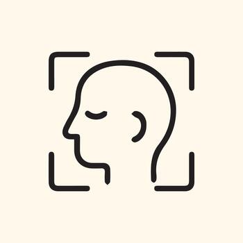 Advanced biometric head scan for personal data protection and secure login vector