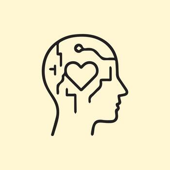 Mind and Heart Connection in Digital Age Exploring Emotional Artificial Intelligence vector