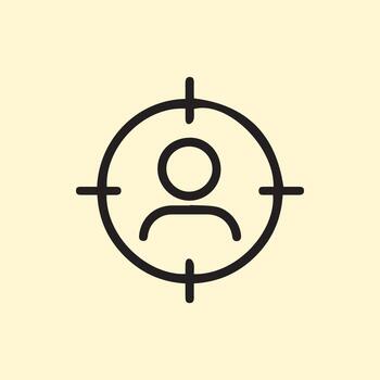 Precision Targeting User Profile Icon for Audience Focus and Marketing Strategy vector