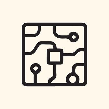 Minimalist Electronic Chip Design Representing Modern Computing Concepts vector