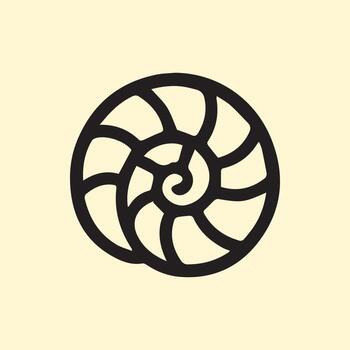 negro contorno nautilo cáscara icono sencillo elegante diseño minimalista Arte concepto vector