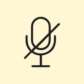 Essential Muted Microphone Icon Depicting Audio Off for Virtual Calls and Webinars vector