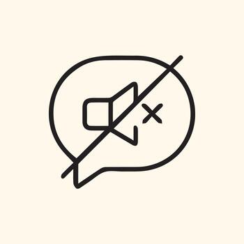 Speaker Muted in Speech Bubble with Cross Mark Silence Indicator vector