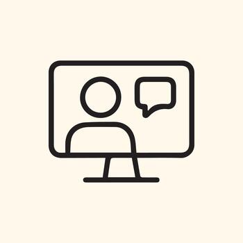 Virtual Communication Online Meeting Icon for Remote Work and Digital Collaboration Tools vector