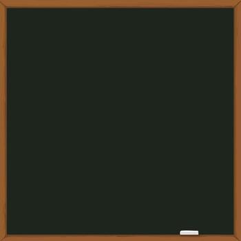 Square blackboard with wooden frame and white chalk on bottom edge illustration design vector