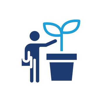 crecimiento, personas y maceta de árbol de colores icono diseño bueno para web o móvil aplicación vector