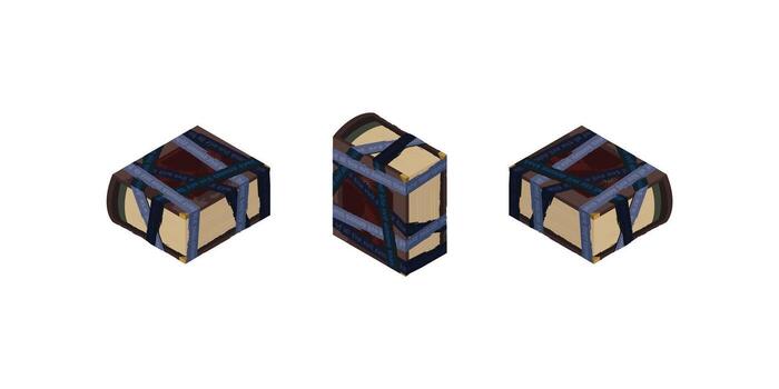 Stylized boxes with decorative straps vector