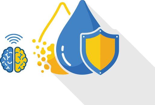 Secure Brain Data Transmission with Protection. vector