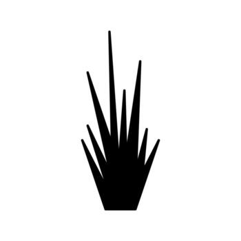 simple grass icon solid design vector