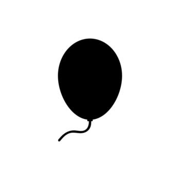 black and white illustration of a simple balloon with a string, depicted with a thin outline. this minimalist icon is often associated with celebrations, parties, and joy vector