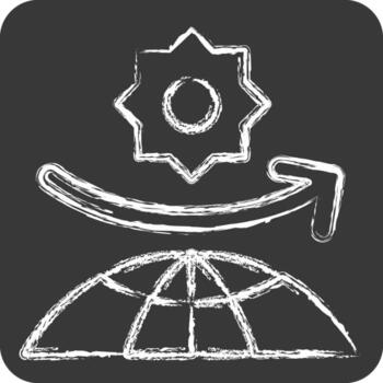 Icon Ozone Layer. related to Spf and Sun symbol. chalk Style. design editable vector