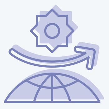 Icon Ozone Layer. related to Spf and Sun symbol. two tone style. design editable vector