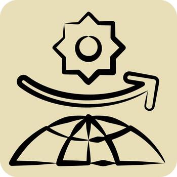 Icon Ozone Layer. related to Spf and Sun symbol. hand drawn style. design editable vector