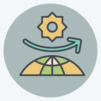 Icon Ozone Layer. related to Spf and Sun symbol. color mate style. design editable vector