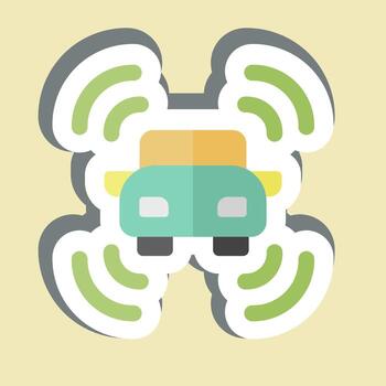 Sticker Smart Car Sensor. related to Sensors symbol. design editable vector