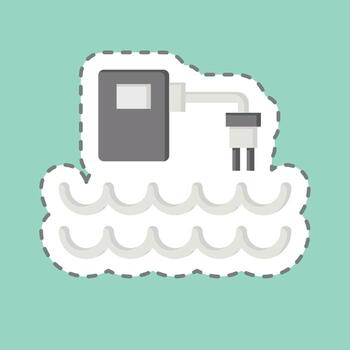 Sticker line cut Water Quality Sensor. related to Sensors symbol. design editable vector