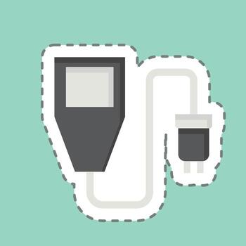 pegatina línea cortar suelo humedad sensor. relacionado a sensores símbolo. diseño editable vector