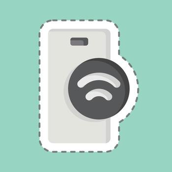 Sticker line cut NFC. related to Sensors symbol. design editable vector