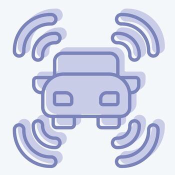 Icon Smart Car Sensor. related to Sensors symbol. two tone style. design editable vector