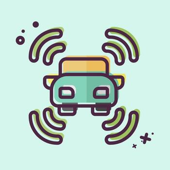 Icon Smart Car Sensor. related to Sensors symbol. MBE style. design editable vector