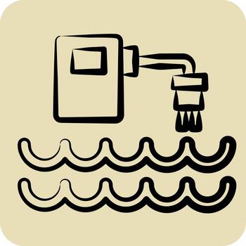 Icon Water Quality Sensor. related to Sensors symbol. hand drawn style. design editable vector