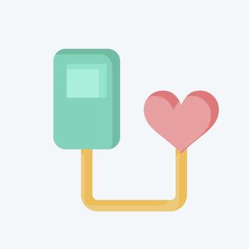 Icon Heart Beat Sensor. related to Sensors symbol. flat style. design editable vector