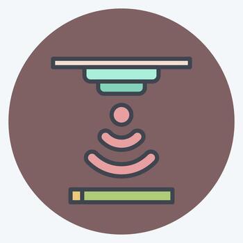 Icon Smoke Detector. related to Sensors symbol. color mate style. design editable vector