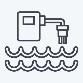 Icon Water Quality Sensor. related to Sensors symbol. line style. design editable vector