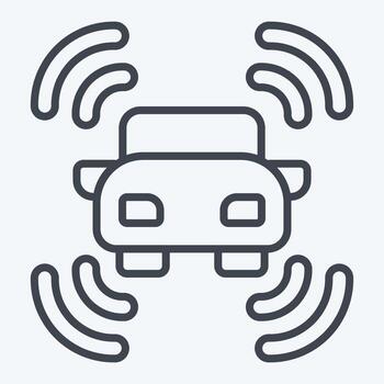 Icon Smart Car Sensor. related to Sensors symbol. line style. design editable vector