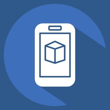 Icon Meta Cube. related to Metaverse symbol. long shadow style. design editable vector