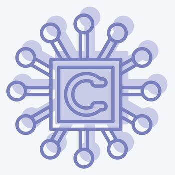 Icon CPU. related to Metaverse symbol. two tone style. design editable vector