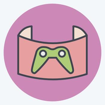 Icon Vr Game. related to Metaverse symbol. color mate style. design editable vector