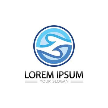 Dynamic water flow logo design with abstract wave motion for modern company identity vector