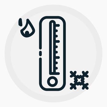 Smart Thermostat Icon in line style. Perfect for apps, websites, UI UX, presentations, or infographics. Editable illustration file with clean design and modern design. vector