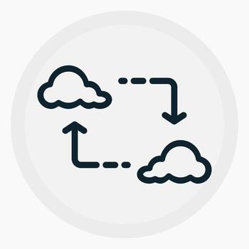 IoT Cloud Sync Icon in line style. Perfect for apps, websites, UI UX, presentations, or infographics. Editable illustration file with clean design and modern design. vector