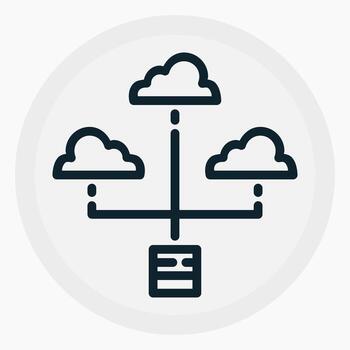 IoT Cloud Storage Icon in line style. Perfect for apps, websites, UI UX, presentations, or infographics. Editable illustration file with clean design and modern design. vector