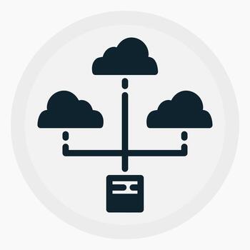 IoT Cloud Storage Icon in glyph style. Perfect for apps, websites, UI UX, presentations, or infographics. Editable illustration file with clean design and modern design. vector
