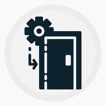 Smart Door Lock Icon in glyph style. Perfect for apps, websites, UI UX, presentations, or infographics. Editable illustration file with clean design and modern design. vector