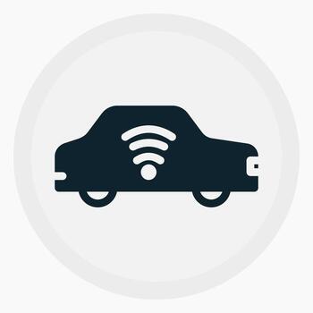 conectado coche icono en glifo estilo. Perfecto para aplicaciones, sitios web, ui ux, presentaciones, o infografía. editable ilustración archivo con limpiar diseño y moderno diseño. vector