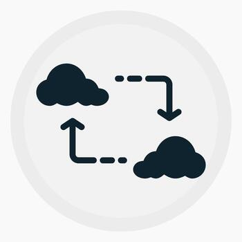 IoT Cloud Sync Icon in glyph style. Perfect for apps, websites, UI UX, presentations, or infographics. Editable illustration file with clean design and modern design. vector