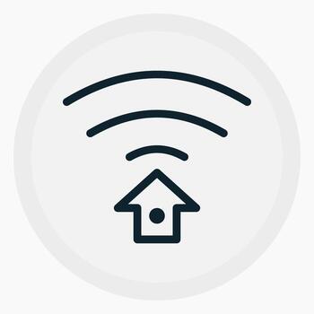 Tiny Smart Home Hub Icon in line style. Perfect for apps, websites, UI UX, presentations, or infographics. Editable illustration file with clean design and modern design. vector