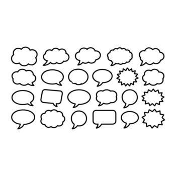 Assorted speech bubbles and thought clouds thought bubble vector