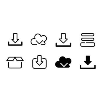 Download and cloud icons upload data vector