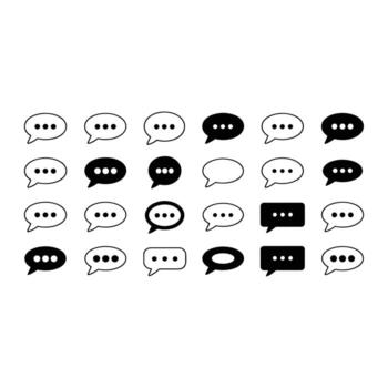 Speech bubbles with ellipses chat bubble message icon vector