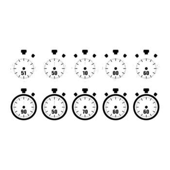 Stopwatch collection with various time readings measurement vector