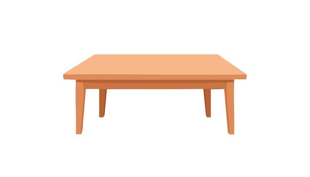 Modern minimalist table illustration with subtle shadows and smooth surfaces, placed on a bright white backdrop vector