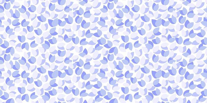 Seamless pattern featuring abstract petal like shapes in soft violet, light purple and white on a pastel background. Modern, playful, and stylish, ideal for textiles, wallpapers, and branding. vector