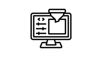 animado dados filtro em processamento tela video